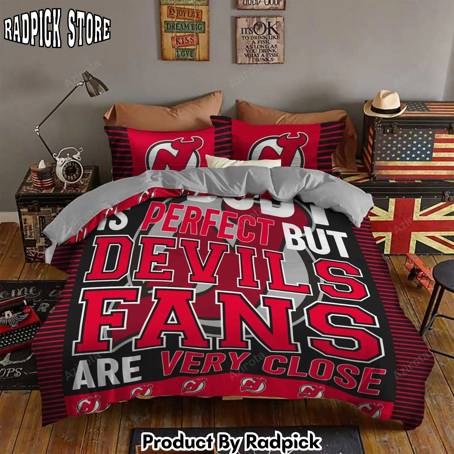 Radpick v6 new jersey devils for fans bedding set duvet cover pillow cases decor home rp327516